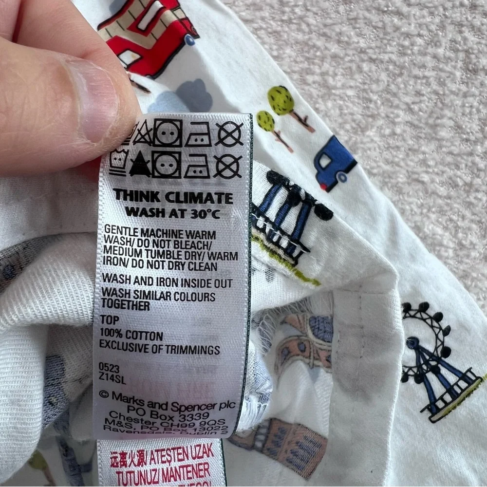 Marks & Spencer M&S Infant London 2 Piece Pajamas Matching Set Size 18-24 Months